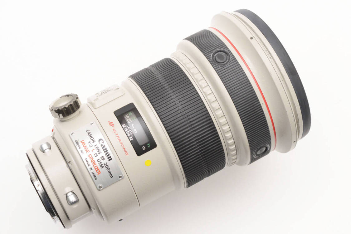 激レア！【F2.0 明るい単焦点望遠レンズ】 Canon キャノン EF 200mm F2.0 IS USM　フルサイズ対応 ケース付き カメラ 動作好調 #9777
