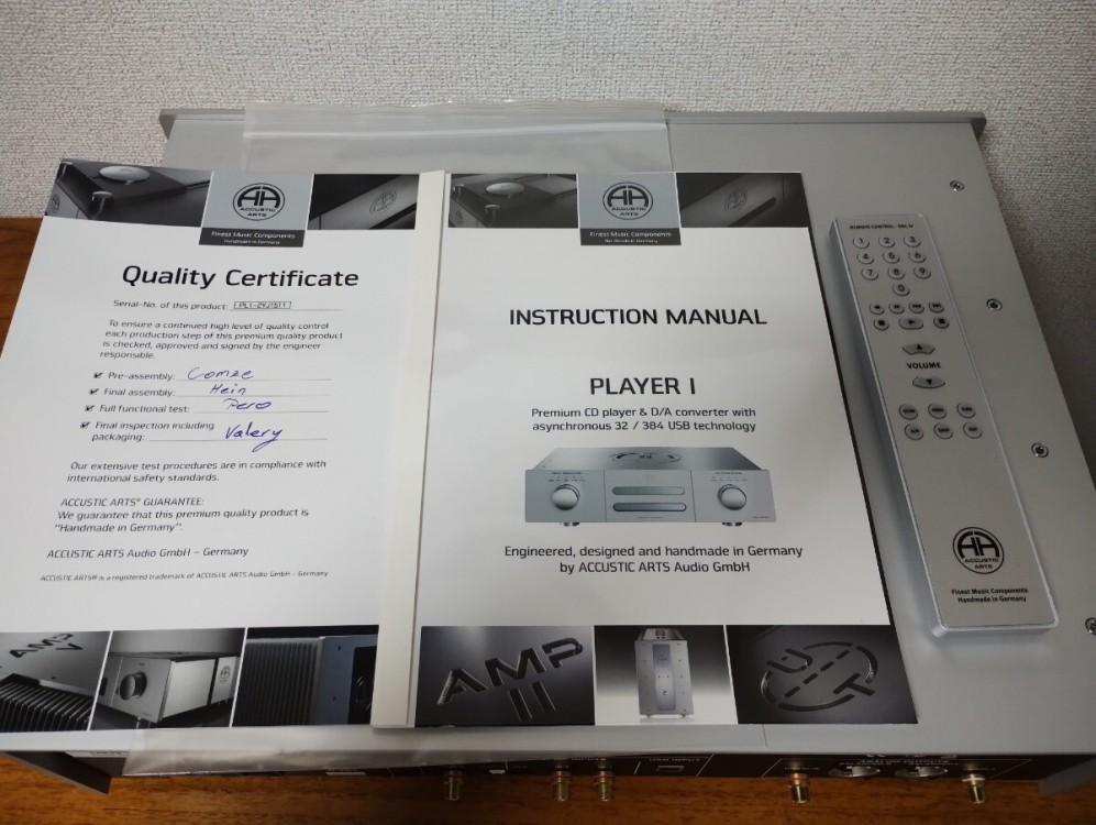 【美品】Accustic Arts Player 1 定価￥2,310,000 元箱付 ハイエンドCDプレーヤー アコースティックアーツ