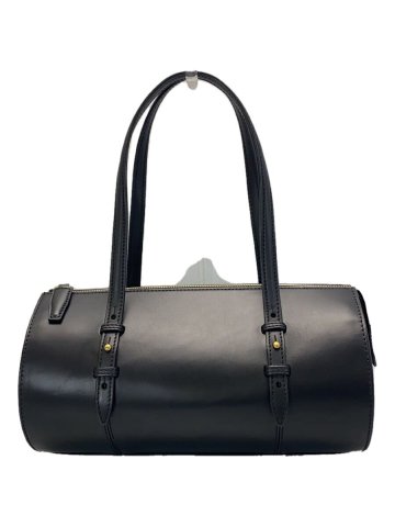 SOMES SADDLE◆ボストンバッグ/レザー/BLK/無地