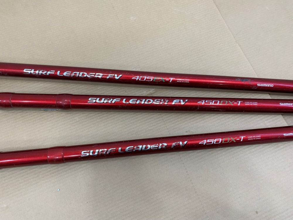 SHIMANO シマノ SURF LEADER FV 450DX-T &times;2点 405EX-T &times;1点 釣竿まとめて