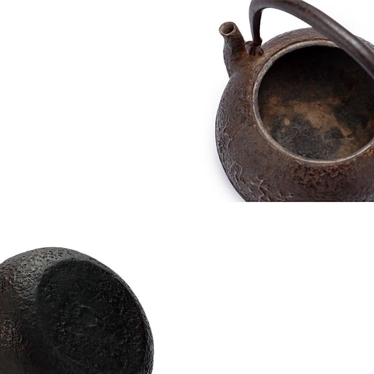 龍文堂 安之介 造 鉄蓋 富岡鉄斎 漢詩 丸形 小振 鉄瓶 在 横銘