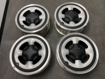 1円スタート【美品当時物レア】三菱 ポルシェ ホイール 5.5Jx14 +46 pcd114.3 4H MMC ミラージュX1X 14インチ Porsche