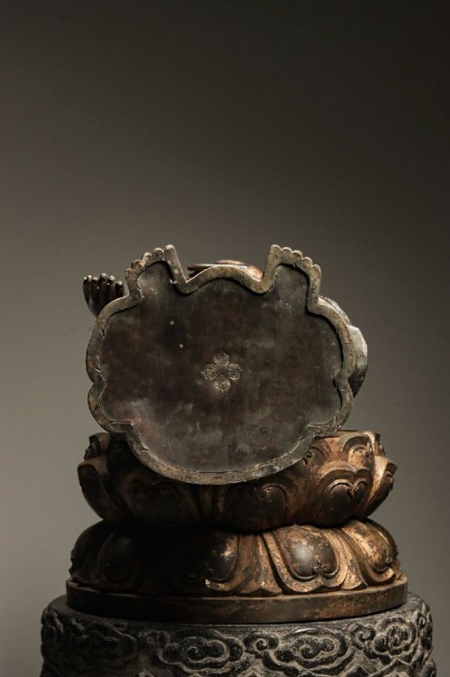 ■観心・時代?旧蔵■C4016清?時代? 釈迦牟尼 造像 銅塗金 細工彫刻★仏教古美術★仏像★細密細工★廃寺旧蔵★廃寺買出品