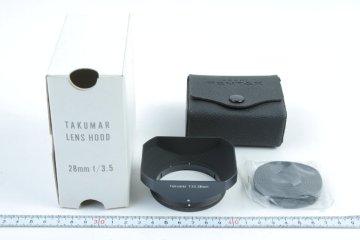※ 新品未使用 フィルター装着径49mm ASAHI PENTAX アサヒペンタックス レンズフード Takumar タクマー 28mm f3.5用 ケース 箱付 d1412