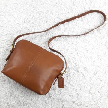 希少◎OLD COACH オールドコーチ オールレザー ショルダーバッグ サコッシュ 斜め掛け ブラウン 本革 アメリカ製 Vintage ヴィンテージ 90s