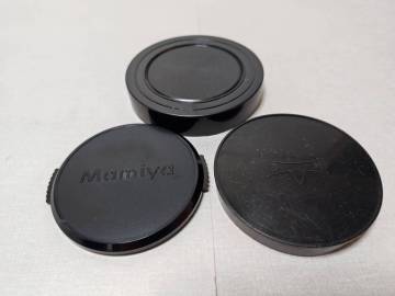 送料込 1,000円 当時物 ◇ MAMIYA マミヤ 中判カメラ RB 用 1種 & 旧タイプのレンズキャップ 2種 純正品 日本製