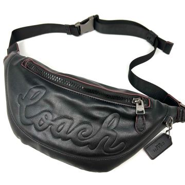 1円●超美品●入手困難●COACH●コーチ ボディバッグ クロスボディ ショルダーバッグ チャーム スムースレザー ブラック 黒 通勤 メンズ 
