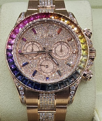 ROLEX♪シークレットモデル♪DAYTONA♪116595RBOW♪レインボー仕様♪中古約１億♪デイトナ本体本物116505PG無垢♪メンズ腕時計♪新品同様♪