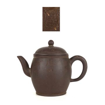 日本美術 常滑焼 山田常山 作 梨皮 急須 茶壷 朱泥 紫砂 煎茶道具 時代品