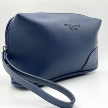  新品未使用 Salvatore Ferragamo サルヴァトーレフェラガモ ガンチーニ セカンドバッグ クラッチバッグ ポーチ ネイビー メンズ