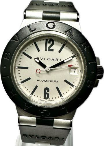 1円〜 Y ATモデル BVLGARI ブルガリ アルミニウム AL38TA シルバーダイヤル メンズ 自動巻き デイト アンティーク 時計 32790077