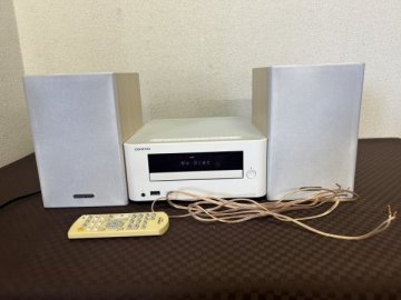 A2　ONKYO　オンキョー　CR-U6　CDレシーバー　ペアスピーカー付き　オーディオ機器　リモコン付き　通電確認済み　現状品