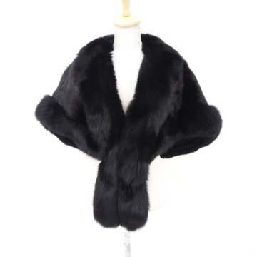 高級毛皮【 ￥1000～ / ボリューミー 】 ◆ミンク×フォックス ◆ショール ストール 幅53cm丈×長さ184cm ◆ブラック ◆G246