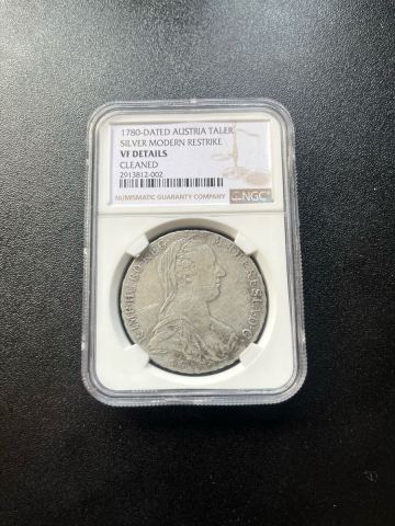 NGC鑑定済 銀貨 1780年 マリア・テレジア ターラー モダンリストライク VF詳細 AUSTRIA オーストリア　★17