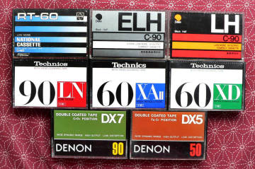 ★ 中古カセット テープ - ８本/ Technics、NATIONAL、Daiei、東芝、DENON ★