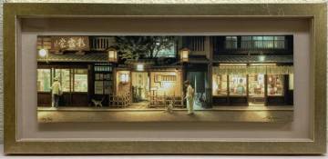 笹倉鉄平「続いてゆく・・・」キャンバス・ジークレー版画　証明書あり　2015年制作　光の情景画家　京都　和柄　額装　真作保証