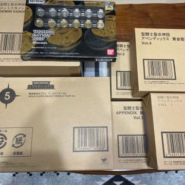 聖闘士聖衣神話EX ジェミニカノン　黄金聖衣オブジェ　ワールドツアー　エンブレムセット　アペンディックス　黄金聖衣箱　4セット