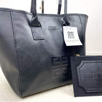 1円 新品未使用 ジバンシイ GIVENCHY トートバッグ ハンドバッグ 大容量 A4 ビジネス デカロゴ メンズ 黒 ブラック