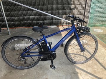 S3　中古電動アシスト自転車 1円売切り！パナソニック ジェッター 青 配送エリア内は送料3800円でお届けします