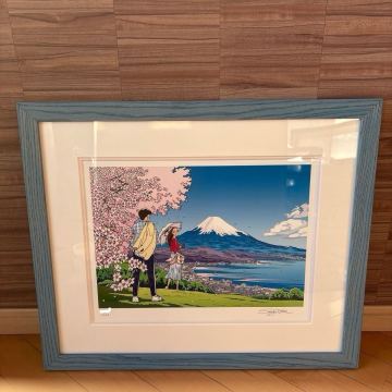 【極上品】わたせせいぞう 富士に恋して 版画 GICLEE ジクレー ハートカクテル 直筆サイン