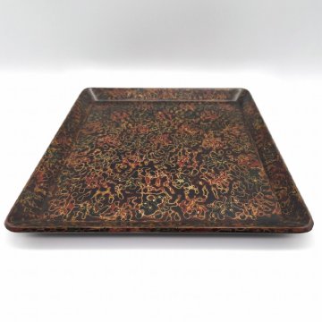津軽塗（唐塗）バカ塗り・角盆・お盆・トレー・伝統工芸・No.250625-13・梱包サイズ60