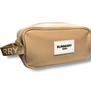 1円〜 新品未使用 BURBERRY バーバリー メンズ レディース セカンドバッグ クラッチ ハンド ベージュ ブラック 黒 ロゴ 持ち手 オシャレ