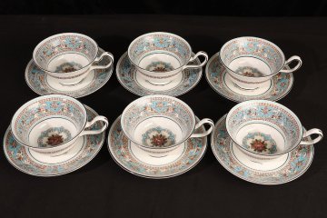 【珍品堂】1円から A090-P02 ウェッジウッド WEDGWOOD コーヒーカップ&ソーサー 6客 まとめ売 希少品 洋食器