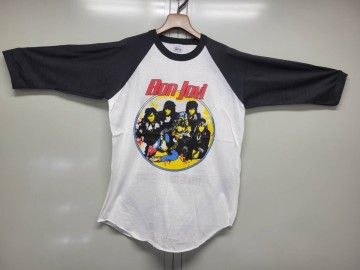 【100円売切!!】希少 7分袖 ボンジョヴィ Bon Jovi系ラグランT L USA製 1987ツアー風 バンドT バンコク古着系