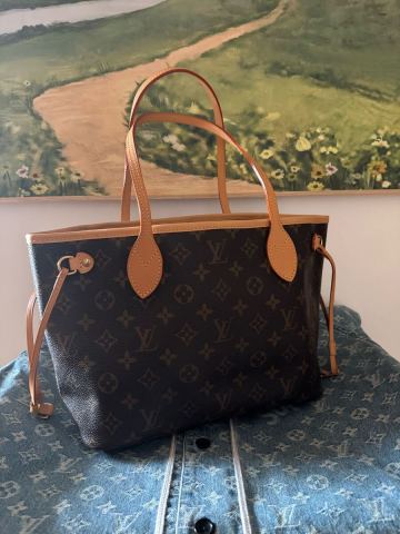 1円～【美品】 LOUIS VUITTON ルイヴィトン モノグラム ネヴァーフルPM M40155 トートバッグ ハンドバッグ 茶色 PVC レザー 