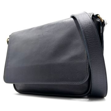 1円 希少廃盤・美品 COACH コーチ ショルダーバッグ メンズ グラブタンレザー 斜め掛け クロスボディ フラップ USA製 ネイビー 紺