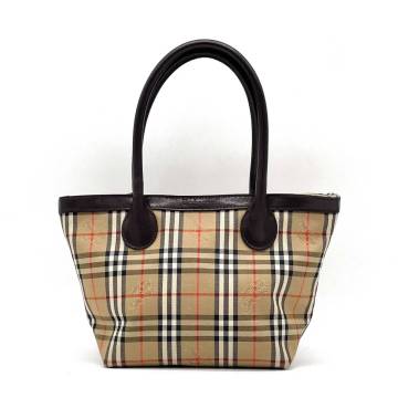 1円 美品 Burberrys BURBERRY バーバリー ノバチェック シャドーホース トートバッグ ハンドバッグ ミニトート