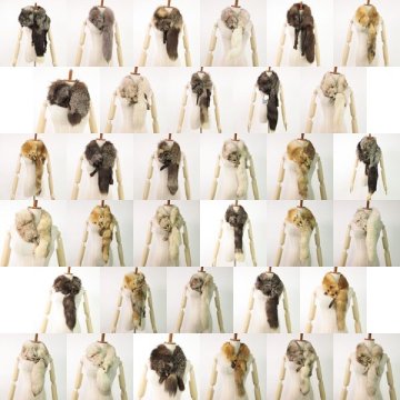 売切り!!★r7fu072109★顔付き フォックス ショール ティペット ボア 34本セット まとめ売り ＊同梱不可 (Can't combine shipping)
