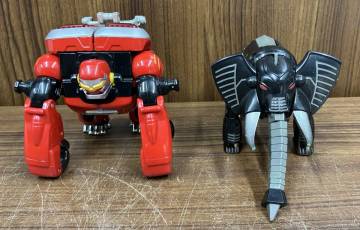 現状品 BANDAI／バンダイ 百獣戦隊 ガオレンジャー DXパワーアニマルシリーズ ガオコング、ガオブラックエレファント セット
