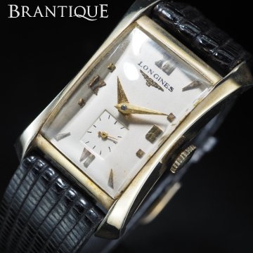 ■1円～■ LONGINES ロンジン GP/革 手巻き アールデコ USED 稼働 メンズ 腕時計「27089」
