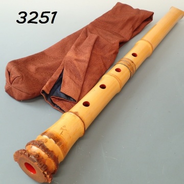 ●FK-3251　真山　尺八　2印　藤巻　銀三線　中継　歌口　銀　1尺8寸管　約54㎝　2印　20250715