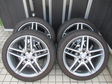 売切 ベンツ AMG 純正 Eクラス Cクラス PCD 112 235/40R18 255/35R18 8J ET45 8.5J ET48 ハブ系66 ダンロップ タイヤホイール 4本セット 