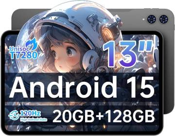 TECLAST T65 13 インチ タブレット 120Hz 画面リフレッシュレート,タブレット Android 15, 20GB RAM+128GB ROM, T7280 (T620)