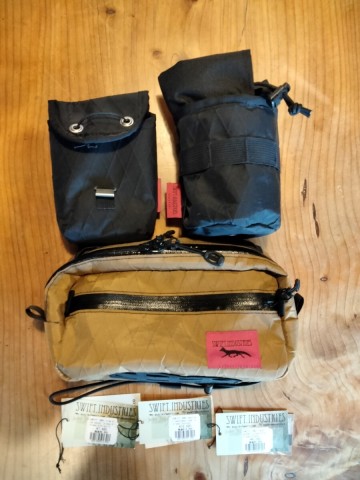 【美品】swift industriesハンドルバーバッグ3点セット廃番x-pac.Ver kestrel rando pocket side kick pouch ブルーラグ