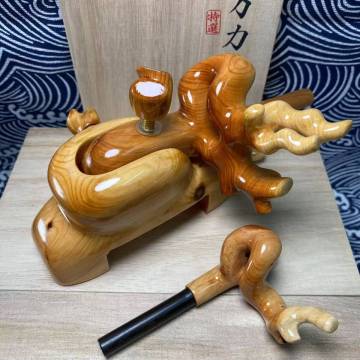 ★ 山桧 ★ 貴重 天然木 大砲万力　収納袋付き　ヘラブナ　銘木 G02