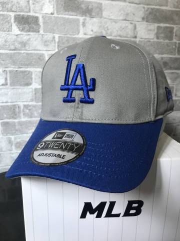 MLB大谷翔平所属LAドジャース×NEWERA★LAロゴベルトバックキャップ★グレーブルー