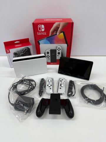 1円〜 美品 Nintendo Switch 有機ELモデル ホワイト HEG-001 Proコントローラー HAC-013 任天堂 ニンテンドースイッチ 初期化済み 完品