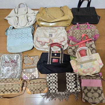 COACH コーチ ハンドバッグ トートバッグ ショルダーバッグ ポーチ マフラー など 16点 まとめ キャンバス レザー シグネチャー 