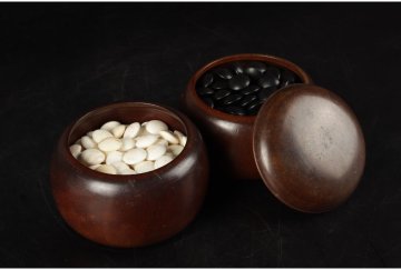 [URA]天然本蛤・那智黒石35号碁石/7-7-56　(検索)骨董/スワブデ/囲碁/将棋/碁笥/娯楽/趣味/碁石/日向産/国産