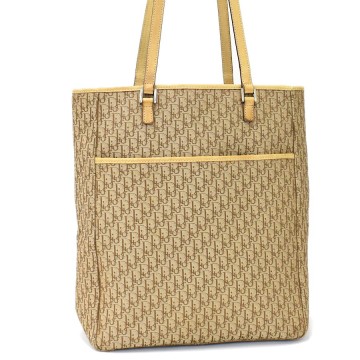 1円◆美品 Christian Dior クリスチャンディオール トートバッグ ショルダー 肩掛け トロッター ベージュ◆K.Cmu.tI-20