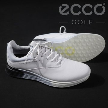 新品1円～★定価3.4万 ECCO エコー メンズ golf s three レザーゴルフシューズ 26.5cm 102944-60613 白ハイブリッドゴルフシューズ◆9574◆