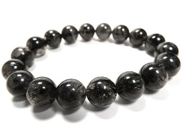g170円★【ブラックルチル】黒針水晶ブレスレットM★11mm 定価6600円