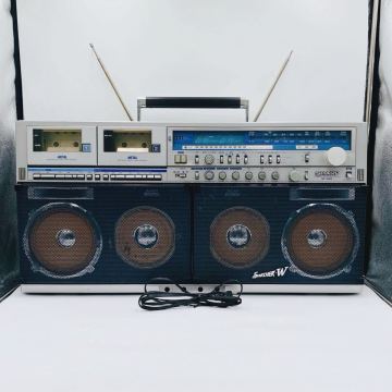 【1円】SHARP GF-1000 THE SEARCHER-W ラジオ付ステレオテープレコーダー 最高級モデル シャープ サーチャー 動作品 現状品 昭和 レトロ