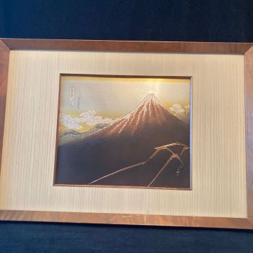 彫金　富嶽三十六景　山下　作者不詳　サイン有り