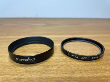 minolta フード D46NB・NIKO フィルター LMC-1 46mm