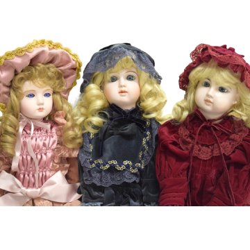 (1-23922) 3点 ビスクドール AOI DOLL アオイドール 他 全高61～60cm 女の子 グレー 青い目 金髪 人形【緑和堂】